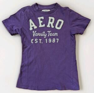 AEROPOSTALE Varsity Team Graphic T Shirt Purple XS Y2K Casual Logo Tee
